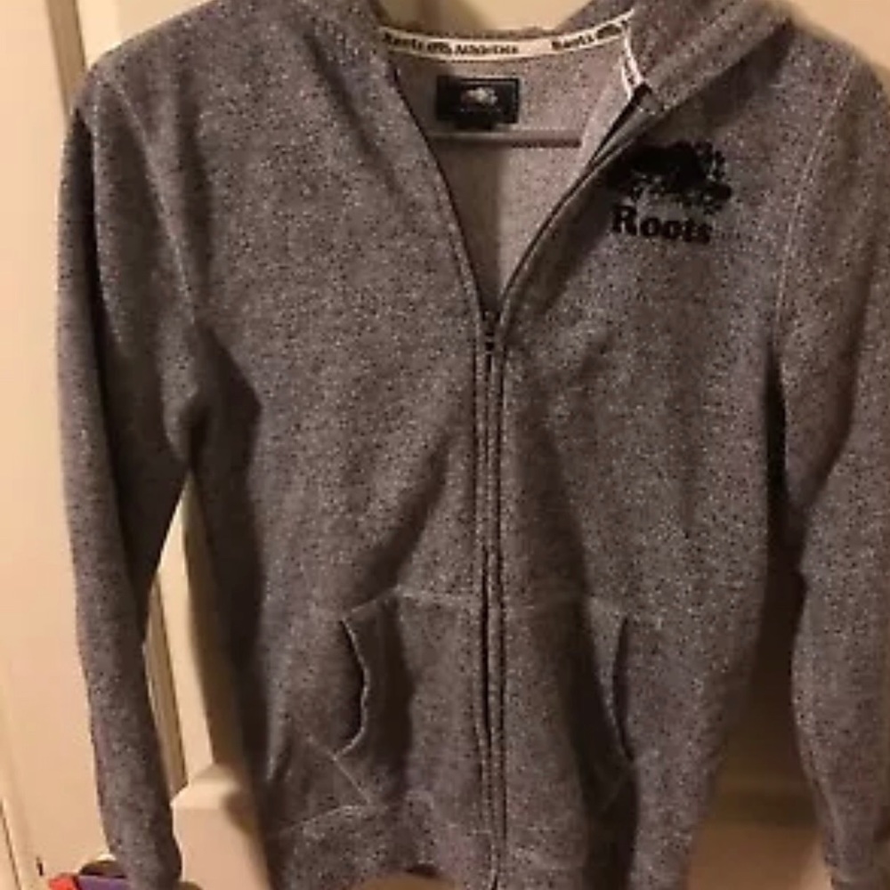 Roots Canada boys full zip hoodie xl grey